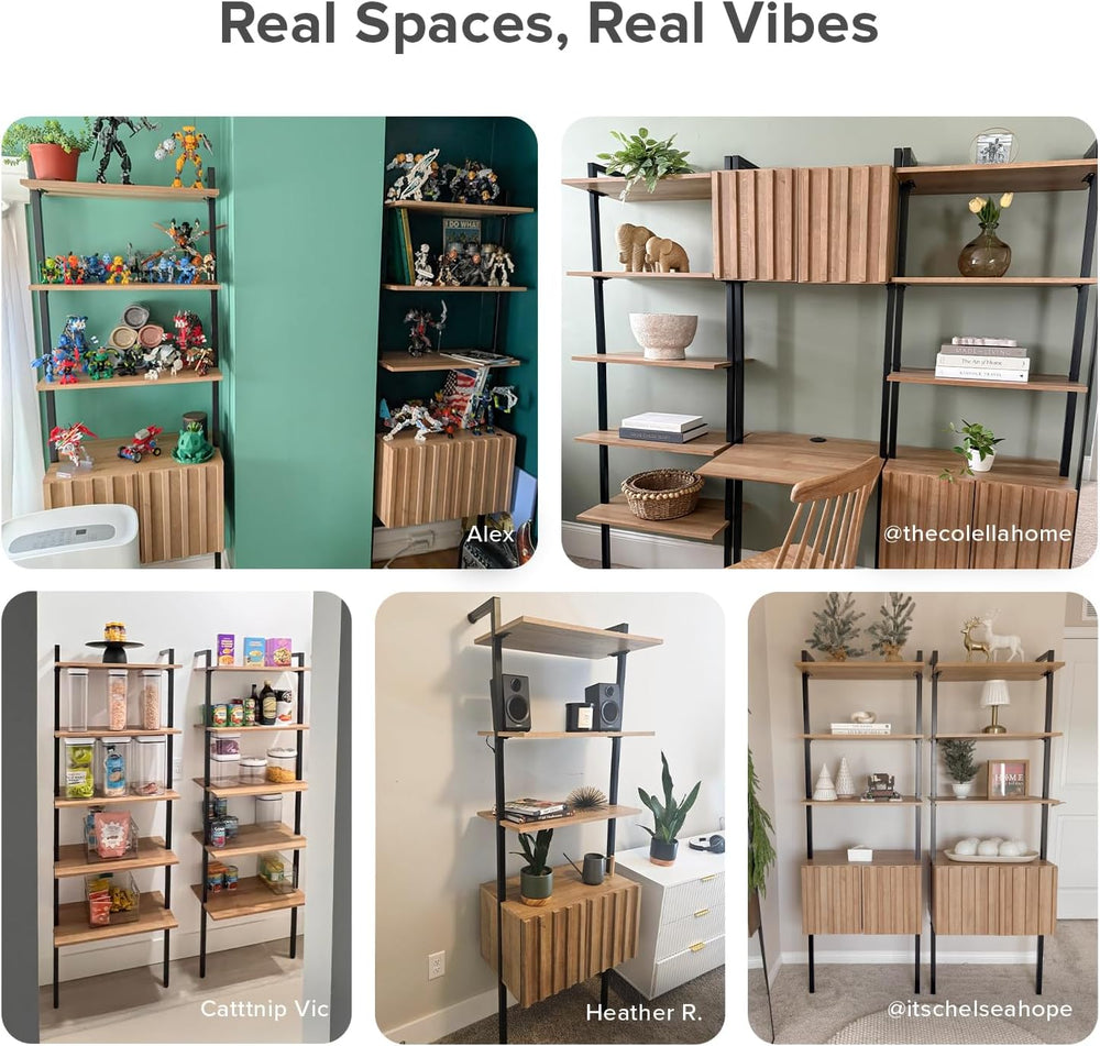 mopio Norwin Ladder Book Shelf, Wall-Mount Storage Rack, Wall Bookshelf, Farm...