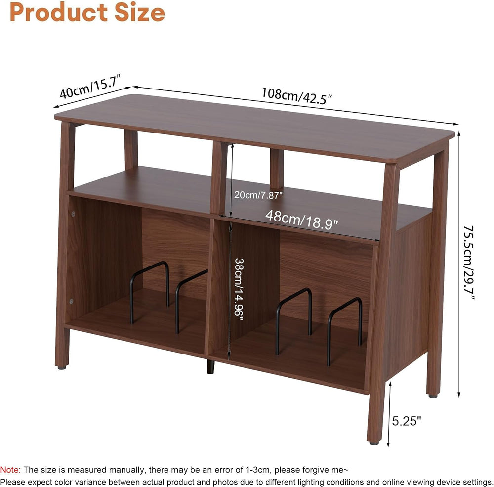 Mxtxmy Large Record Player Stand,with Open Storage Holds up to 300 Albums | M...