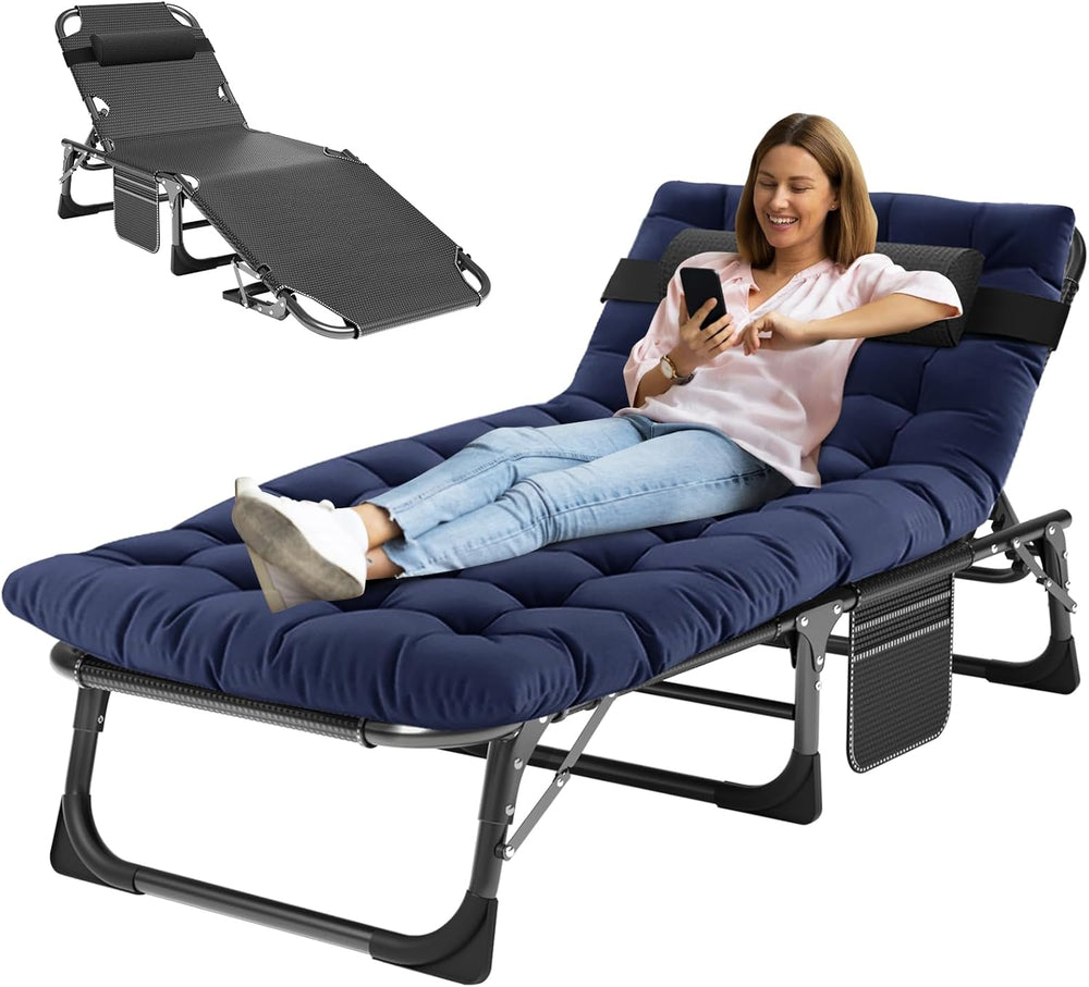 MOPHOTO 5-Position Folding Chaise Lounge Chair for Patio, Outdoor & Pool ...