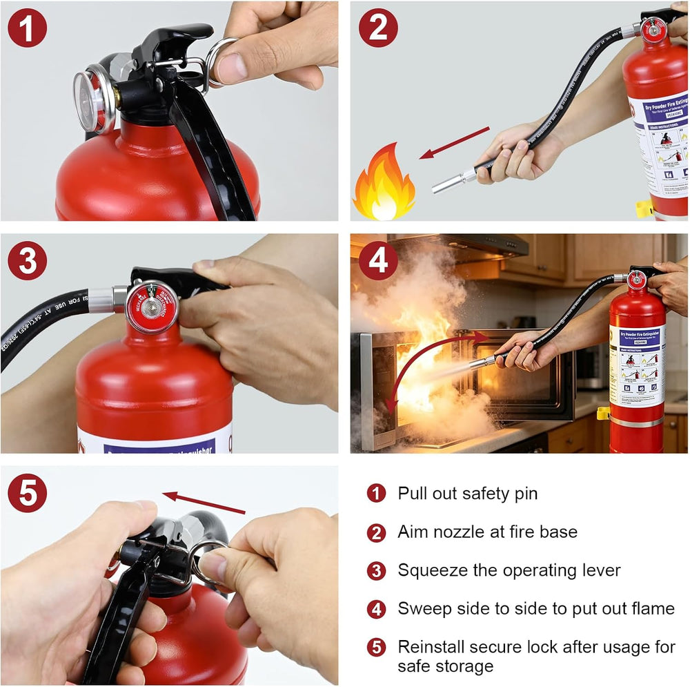 1PACK 5lb Dry Chemical Fire Extinguisher 2-A: 10-B: C Fire Extinguishers