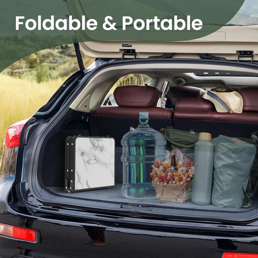 Titanker Small Camping Table Foldable 2ft, Folding Picnic Table with Side Rac...