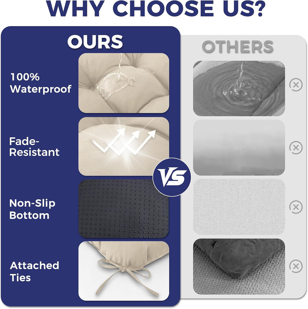 IASEAHK Outdoor Chair Cushions Set of 2, 19" x 19" x 5", Water...