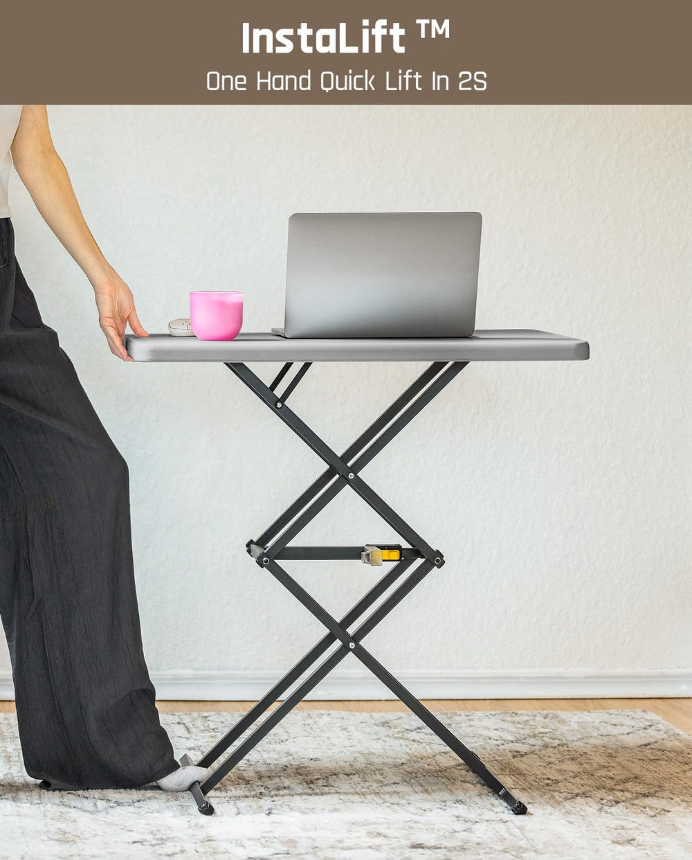 FanttikOutdoor Small Folding Table Quick Adjust 3 Heights, TV Tray, Dining | ...