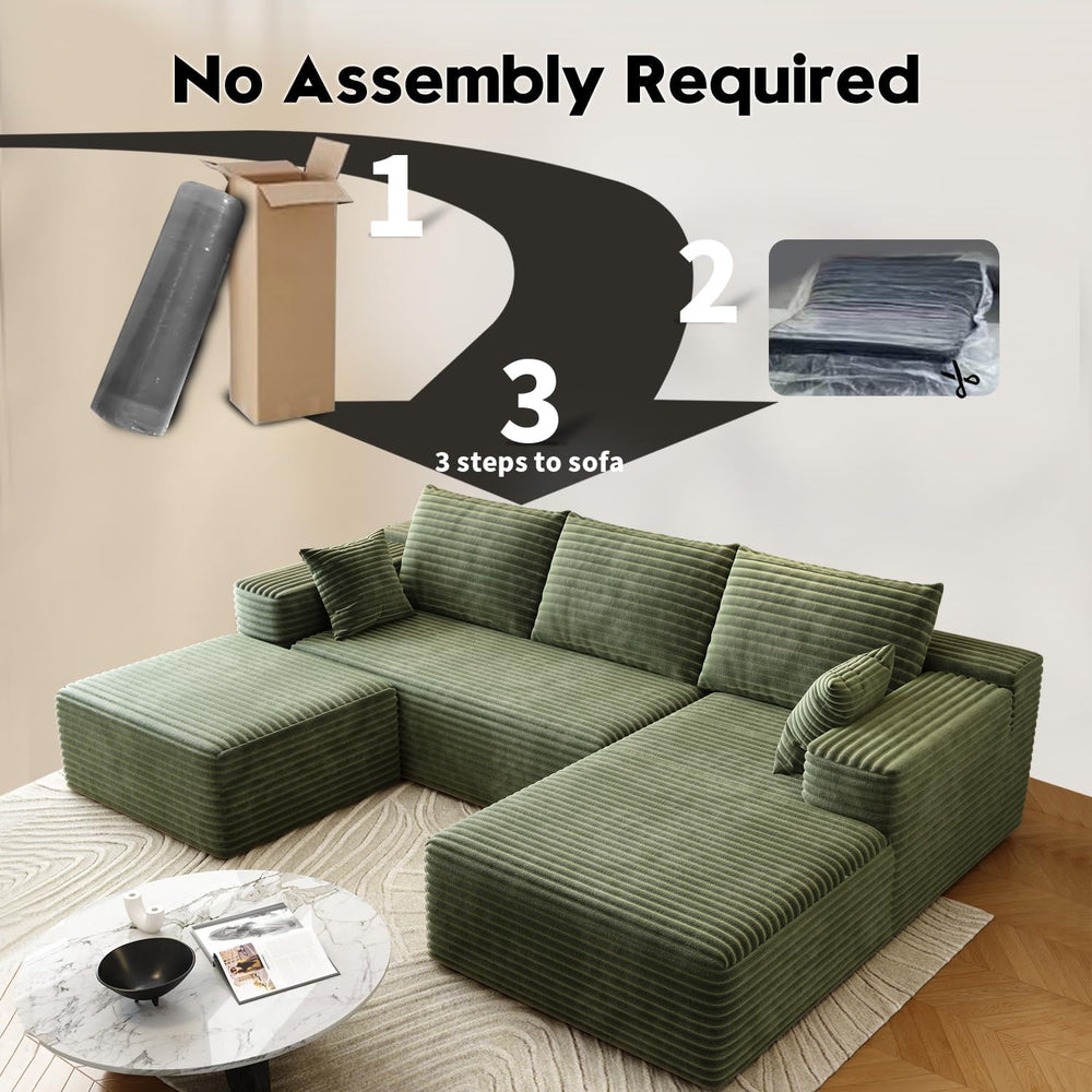 95" Sectional Couches for Living Room Cloud Couch Sofa with L-Shape Upho...