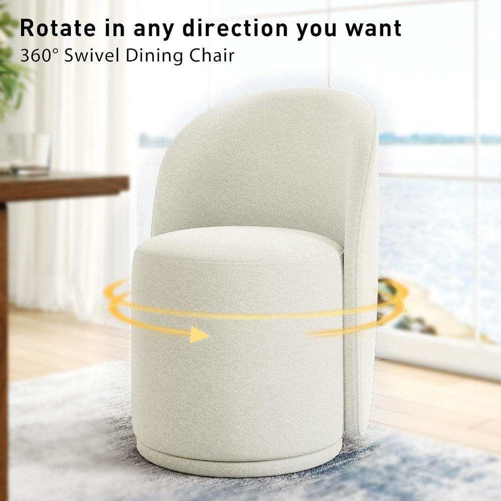 Swivel Barrel Dining Chairs, Upholstered Modern Accent Chair for Living Room,...
