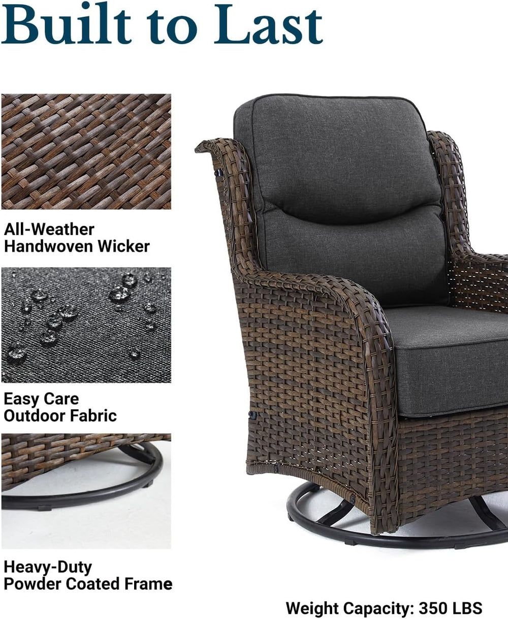 HILLGA Luxury Outdoor Patio Furniture Set with 6-Inch Thick Cushions