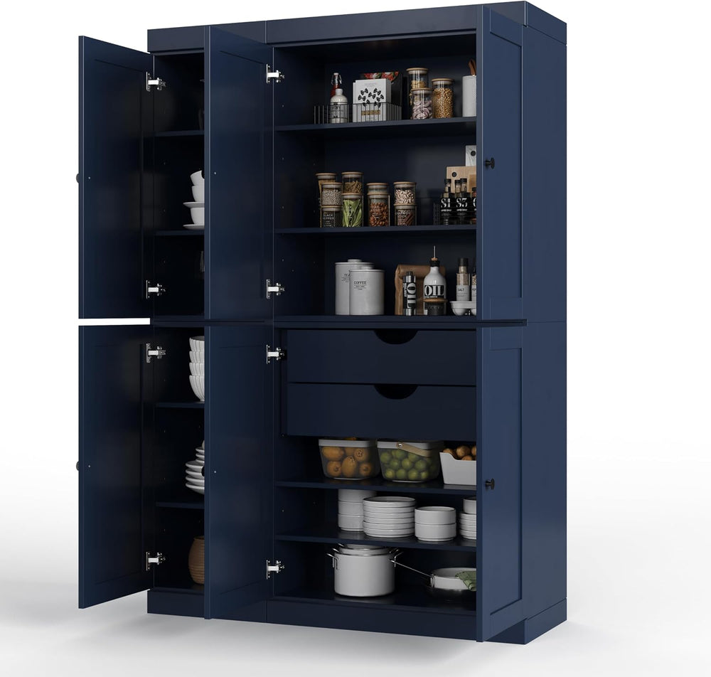 Palace Imports Solid Wood Kitchen Pantry Cabinet - 71.5" H x 48.5"W...