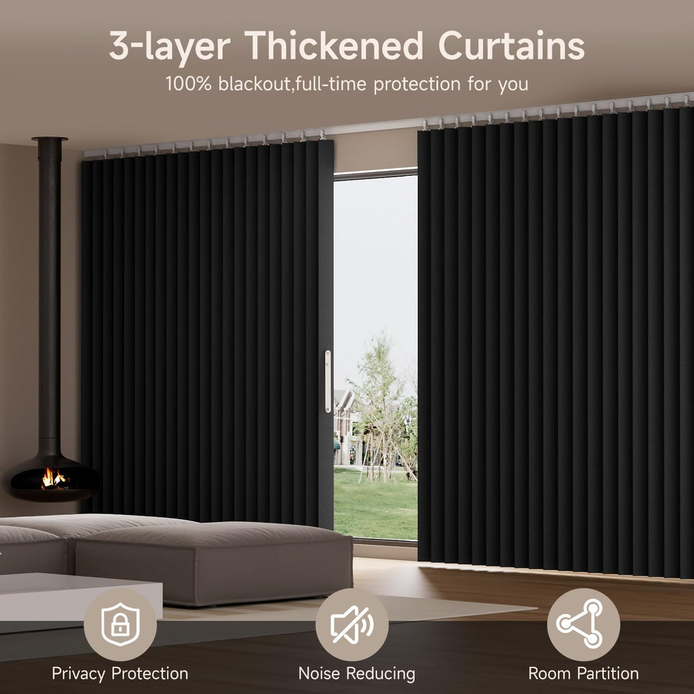 Room Divider Curtains with Ceiling Track Sets, Accordion Blackout Curtains
