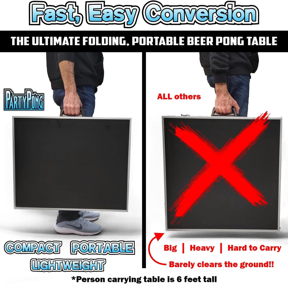 8-Foot Regulation Length Folding Table w/Optional Cup Holes, LED Lights, Cust...