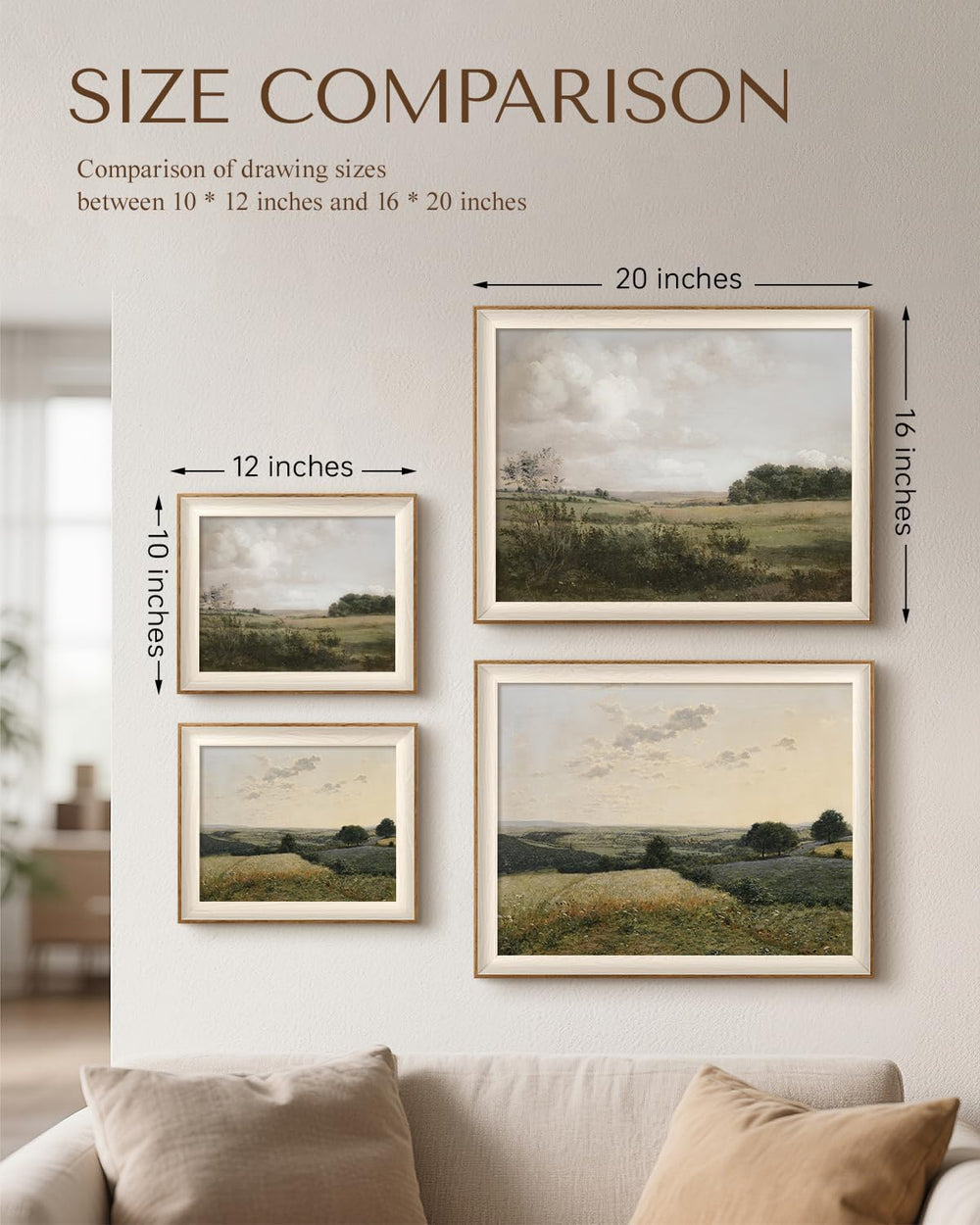 VIYYIEA Vintage Landscape Framed Wilderness Wall Art Set, 10×12 Inch