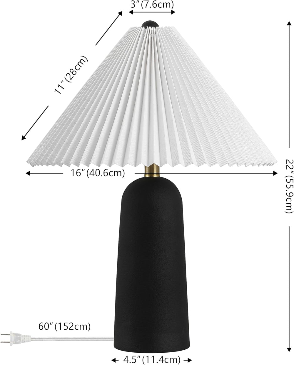 SAFAVIEH Reese Table Lamp Set of 2, 22" Modern Black TBL4636A-SET2