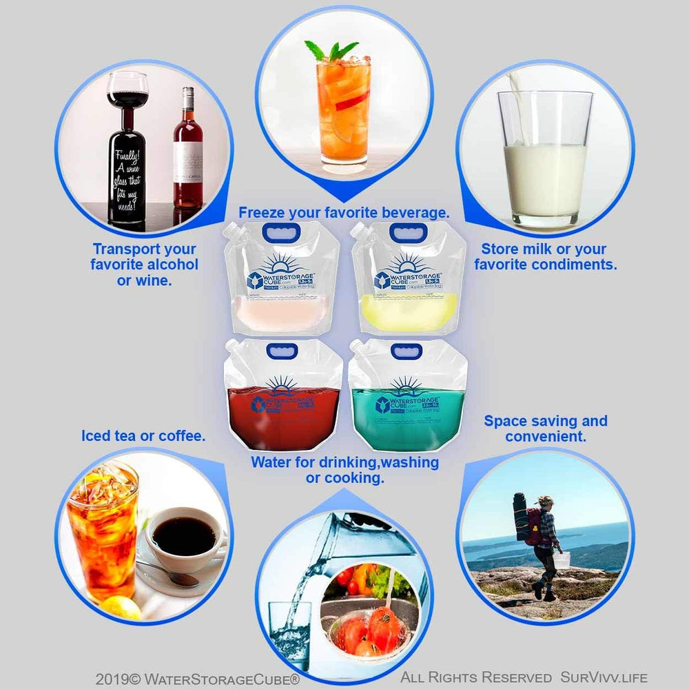 WaterStorageCube Premium Collapsible Water Container Bags