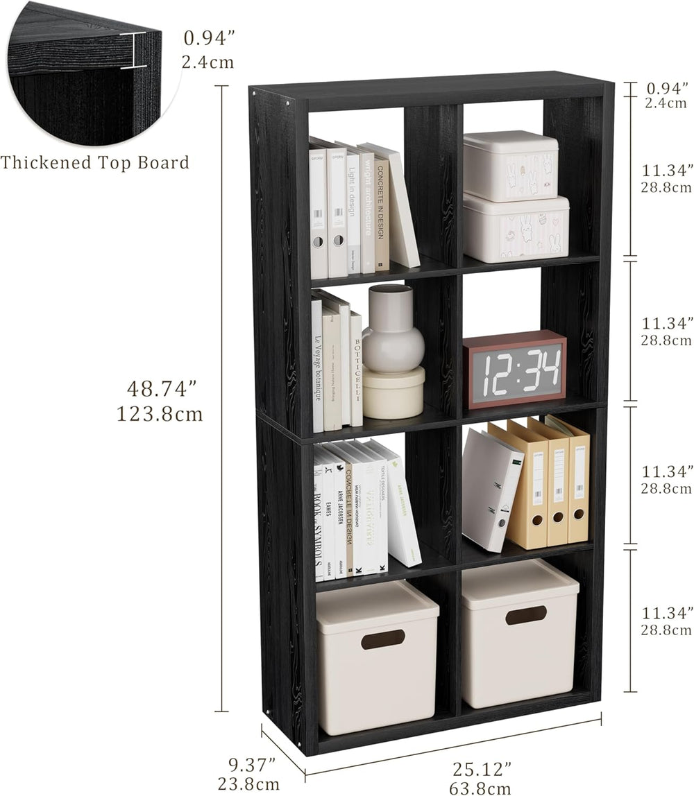Cube Storage Organizer Bookcase, Decorative 11 inch Open Back Cubical Shelf w...