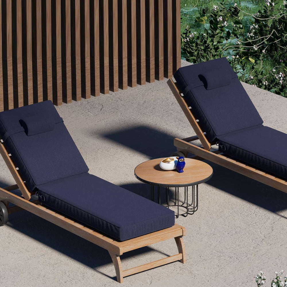 72 x 21 x 4 Inch Olefin Chaise Lounge Cushions, Lounge Chair Cushions with He...