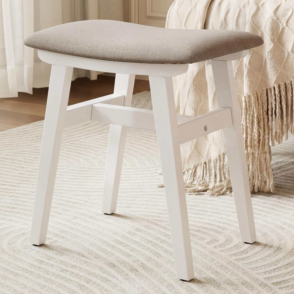 Solid Wood Small Vanity Stool Chair, Makeup Stools for Vanity Desk, Bathroom ...
