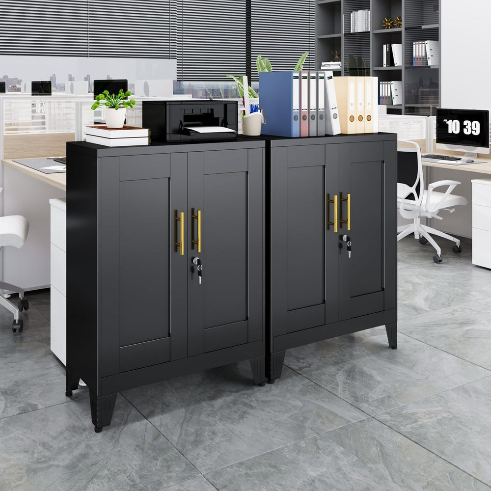GAIOUS 36" Metal Office File Cabinet, Black Locked Garage Storage Cabinets