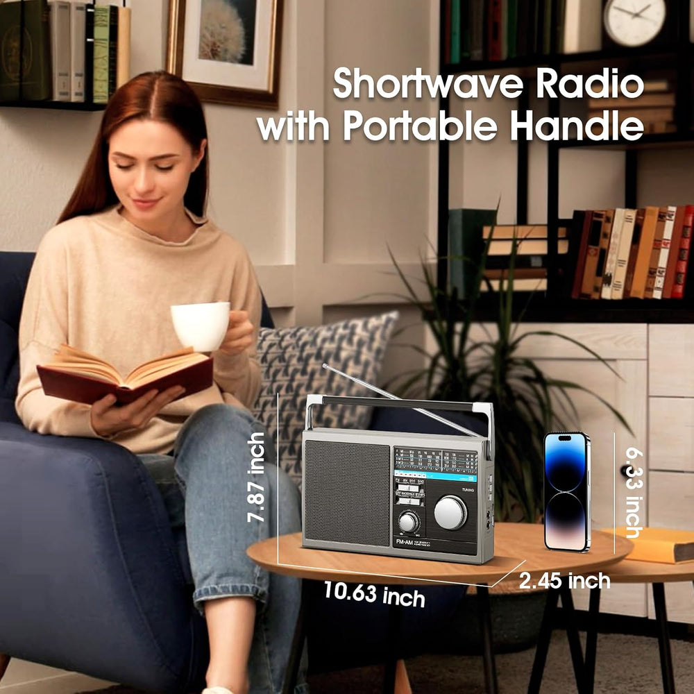 Portable AM FM Radio, Shortwave Transistor Radio with Best Reception, Battery...