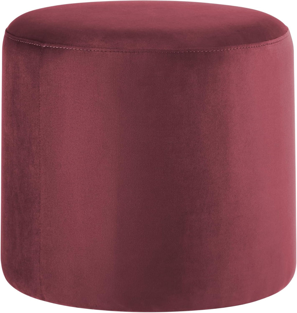 Studio Living® 19” Wentworth Ottoman Round Soft Velvet Bench, Stationary Otto...