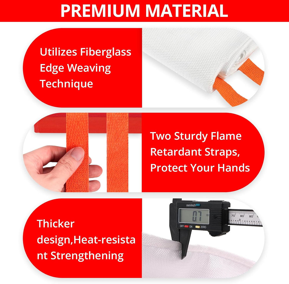 SecuCaptain Emergency Fire Blanket for Home and Kitchen - 8 Pack 40"x40&...