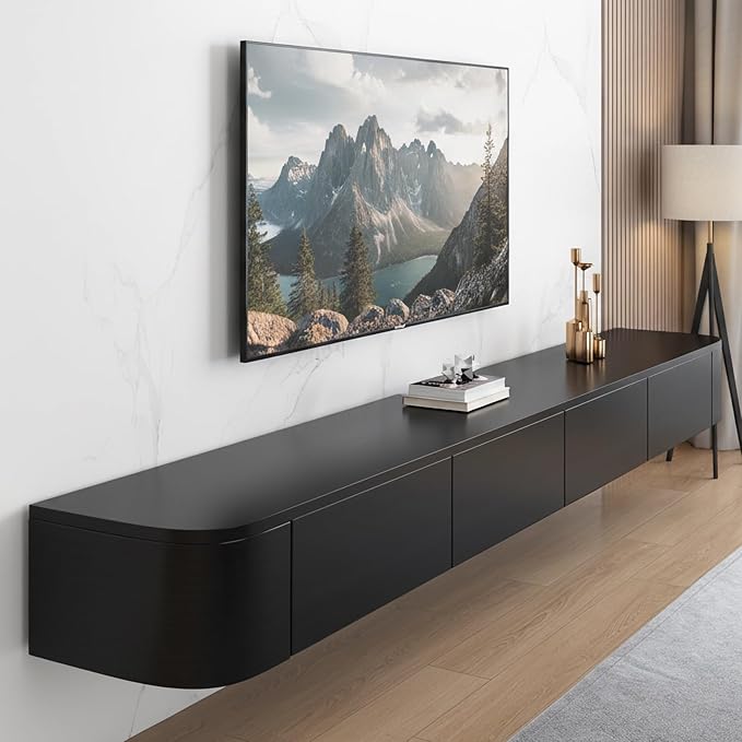 Floating TV Stand with Drawers, Pre-Assembled Wall Mounted TV Console, Modern...