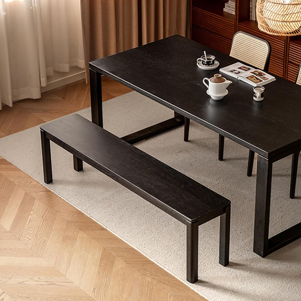 47.2'' 100% Solid Wood Dining Bench, Oak Wood Long Bench for Dining T...