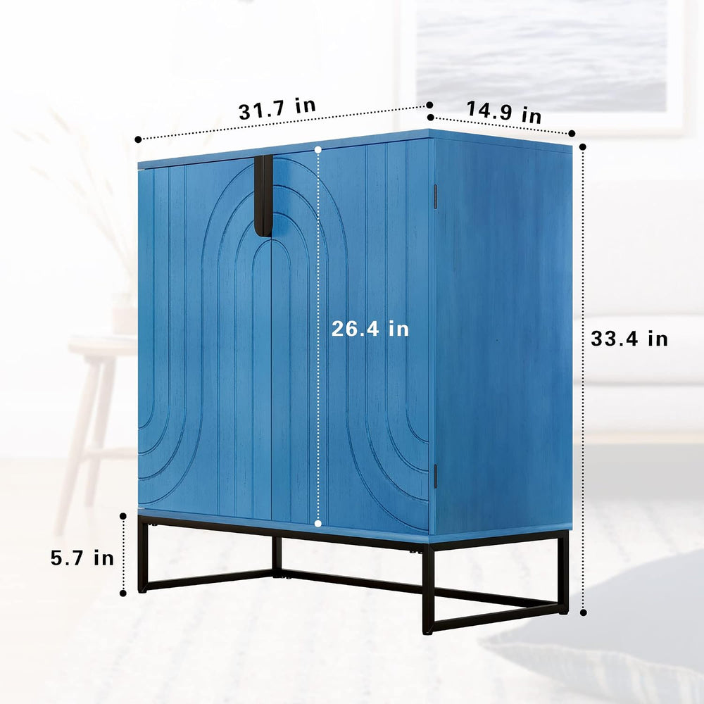 HLR Sideboard Buffet Cabinet with Storage, Modern Accent Cabinet Adjustable S...