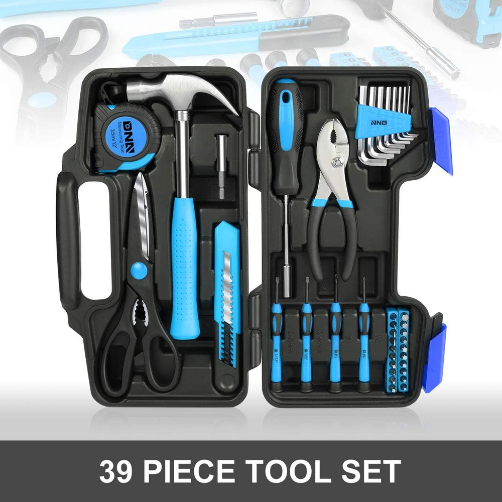 DNA MOTORING 39-Piece Portable Car Emergency Tool Kit, Home Repair Tool Kit, ...