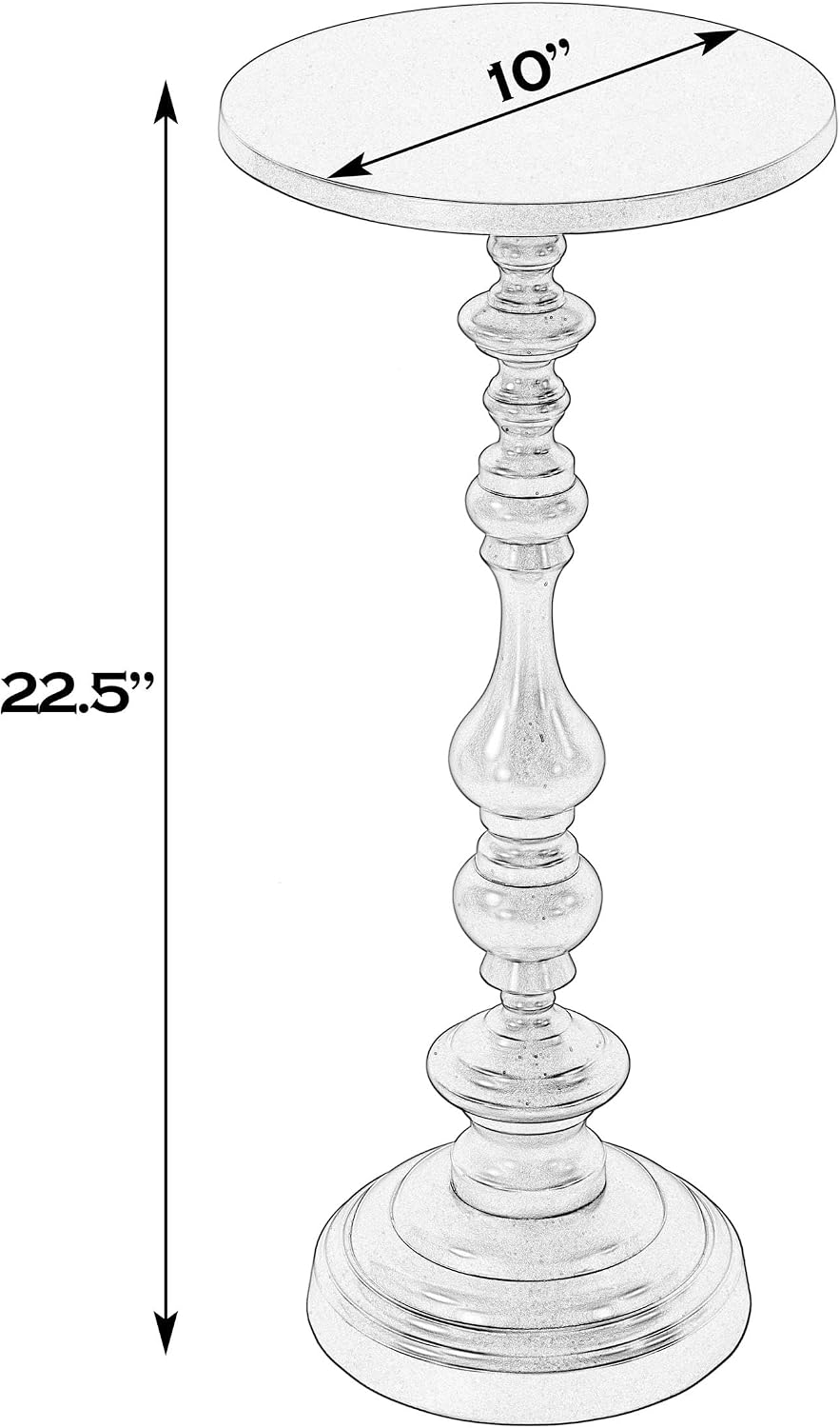 Butler Specialty Company Mario 10 in. W Rnd Metal Pedestal End Table - Nickel