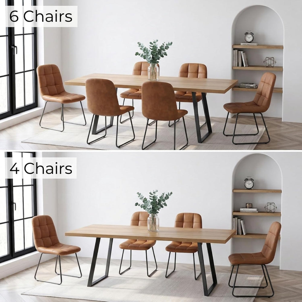 ZckyCine Butterfly Leaf Extendable Dining Table Set 47"-63", Rustic...