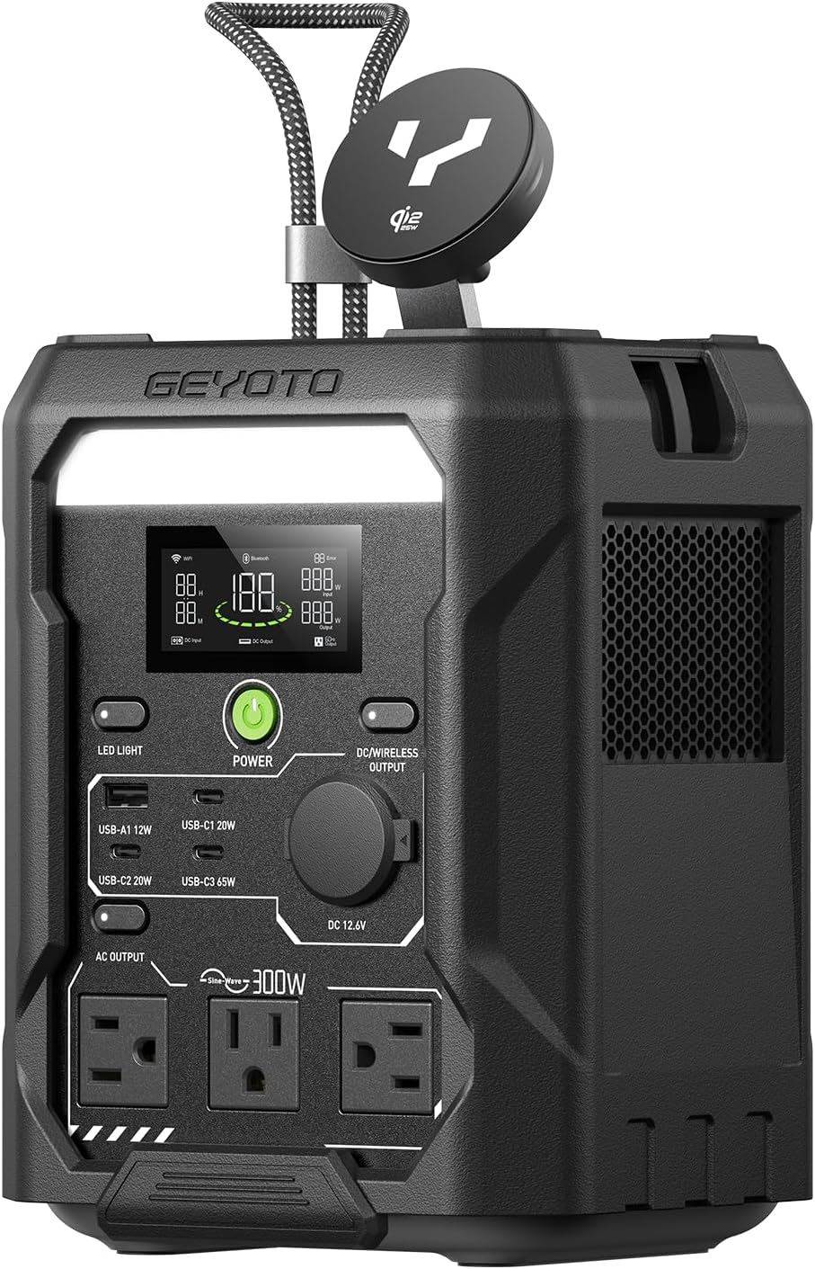 N300 Portable Power Station, 300W 256Wh LiFePO4 Battery