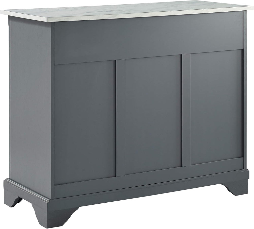 Crosley Furniture Avery Kitchen Island with Storage Shelves, Microwave Stand,...