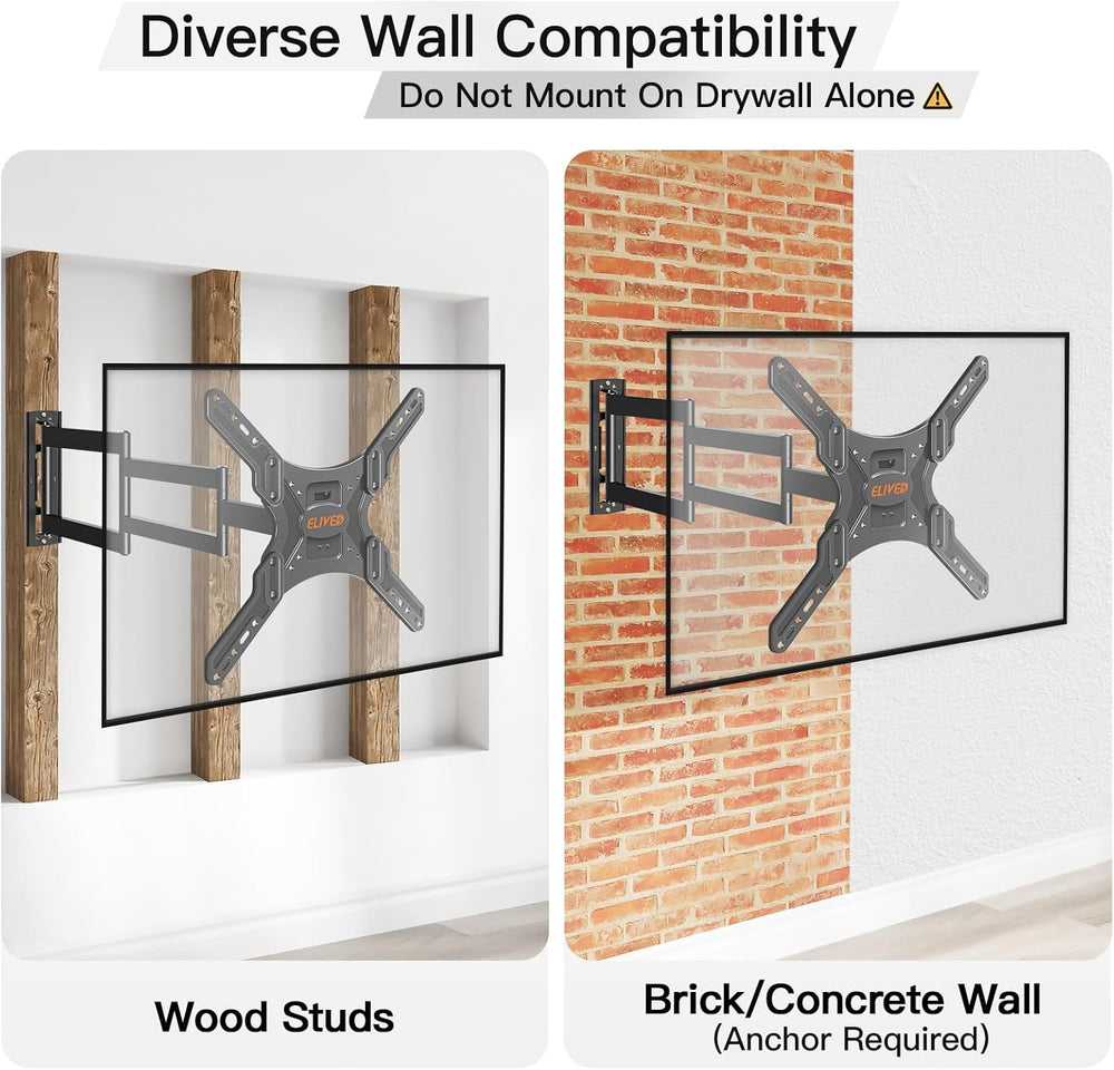 ELIVED Long Arm TV Wall Mount for 26-65" TVs, Max VESA 400x400, 77 Lbs L...