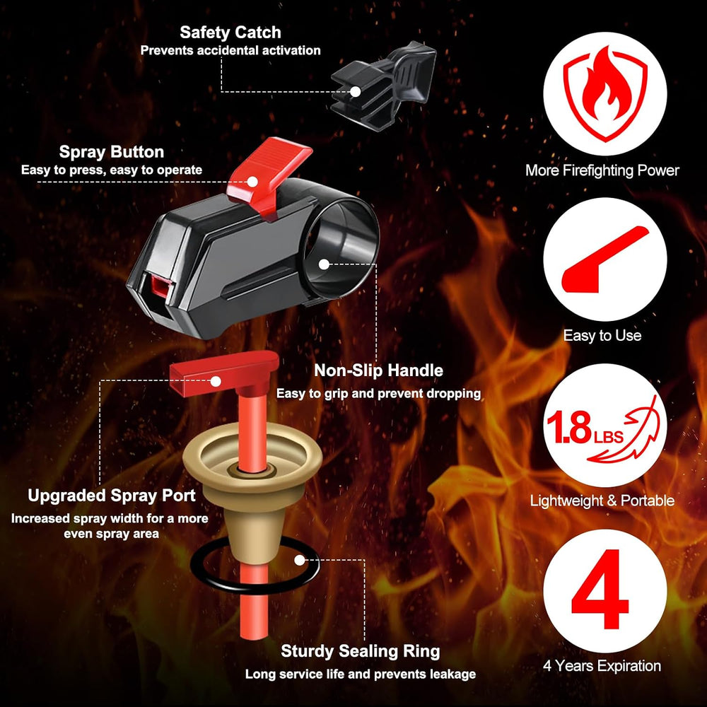 3 Pack 600g Dry Powder Portable Fire Extinguisher Spray With Mount