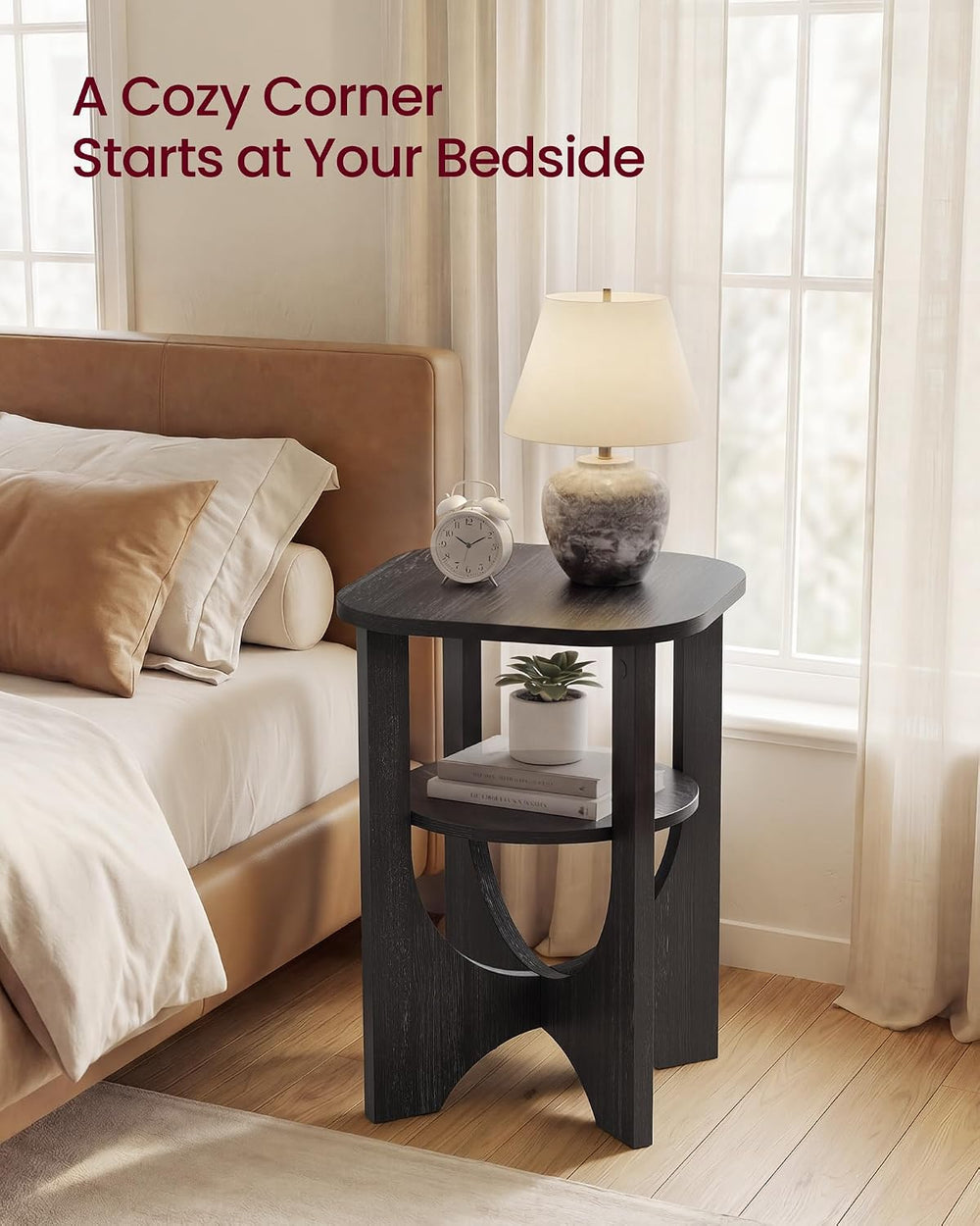 VASAGLE Side Table, 2 Tier Small Accent End Table, Nightstand