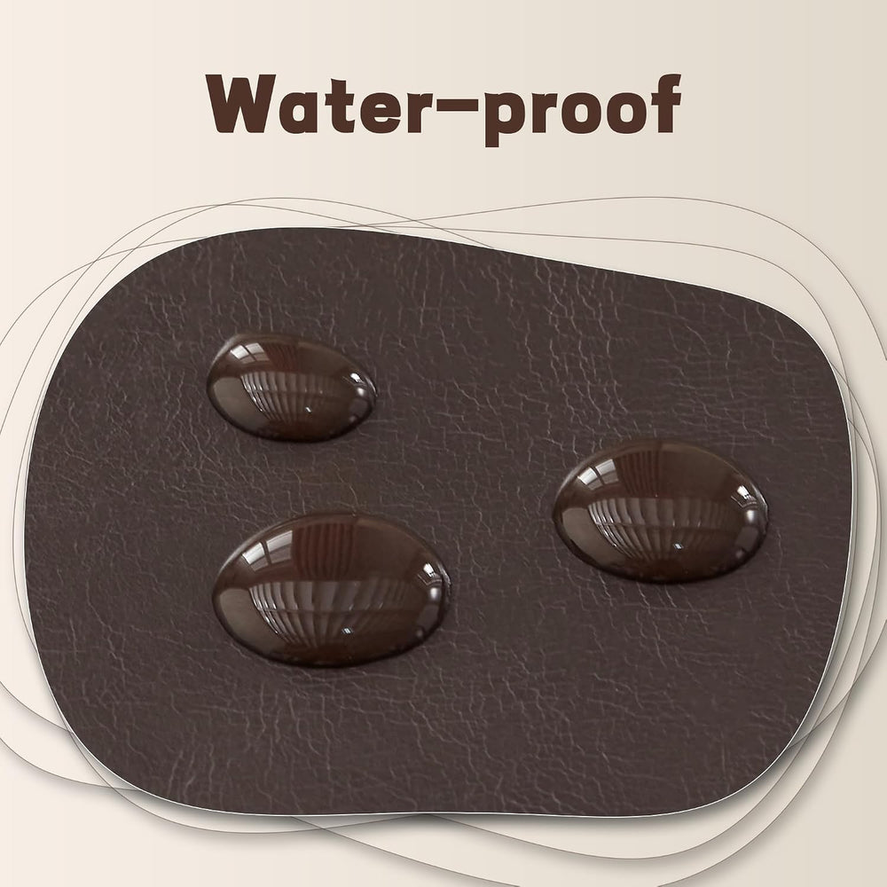 30-Inch Round Ottoman, Leather Ottoman with Storage (Brown)