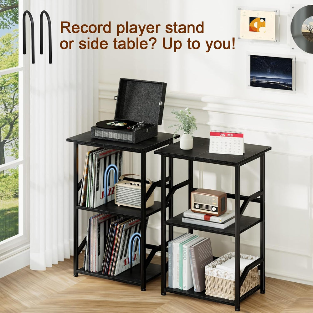 LOAKEKEL Record Player Stand, Large Vinyl Record Storage Up to 200 Albums | 3...