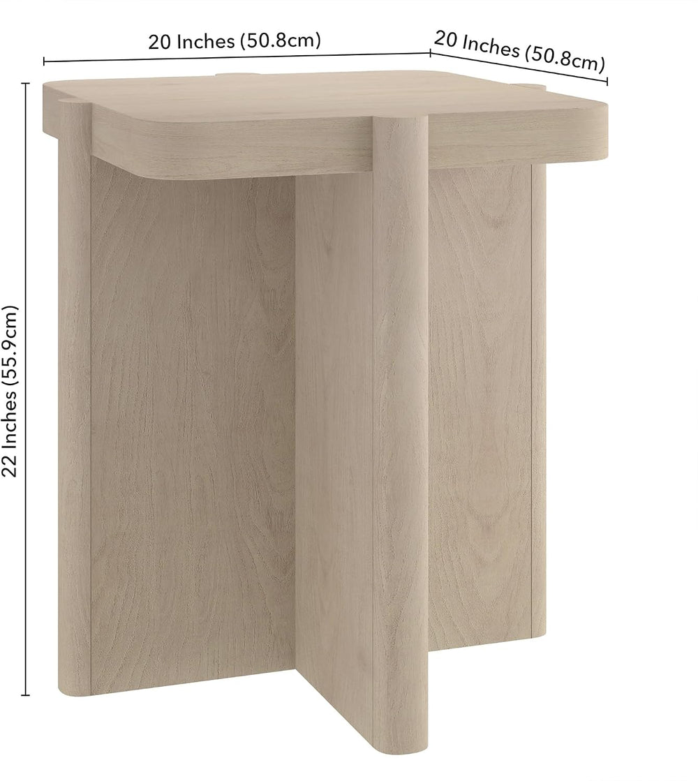 Henn&Hart 20'' Modern Wooden Square End Table, Side Table, Nights...