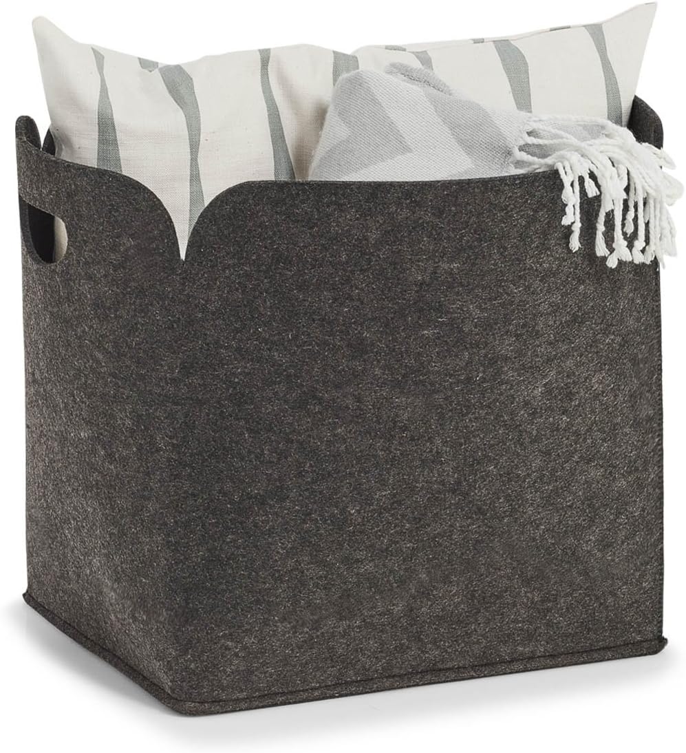 Zeller 14369 High, Felt Storage Basket – Anthracite, felt, charcoal, 36 x 28 ...