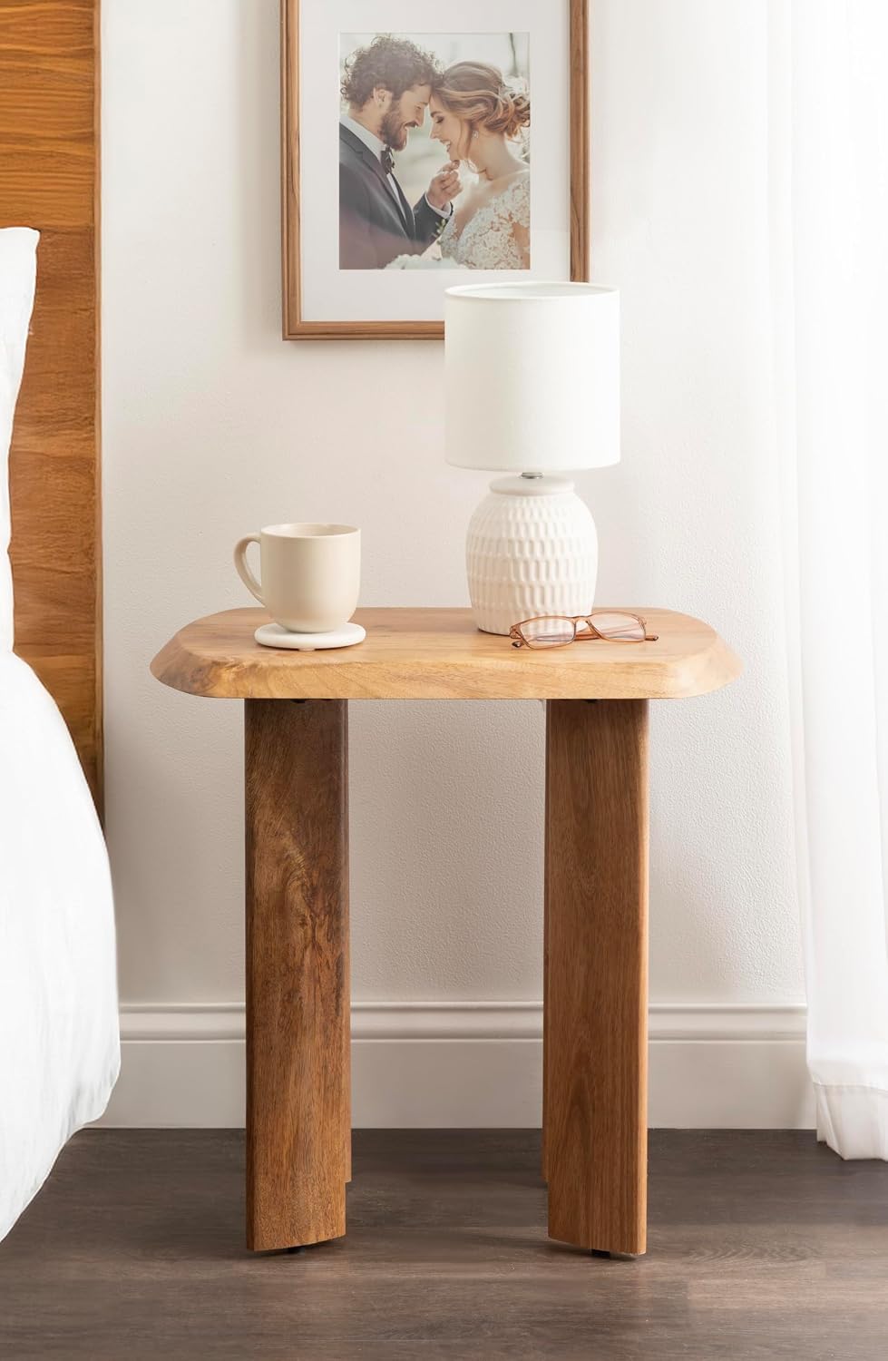Kate and Laurel Vaux Modern Mango Wood Rectangular Side Table, 22 x 14 x 22, ...
