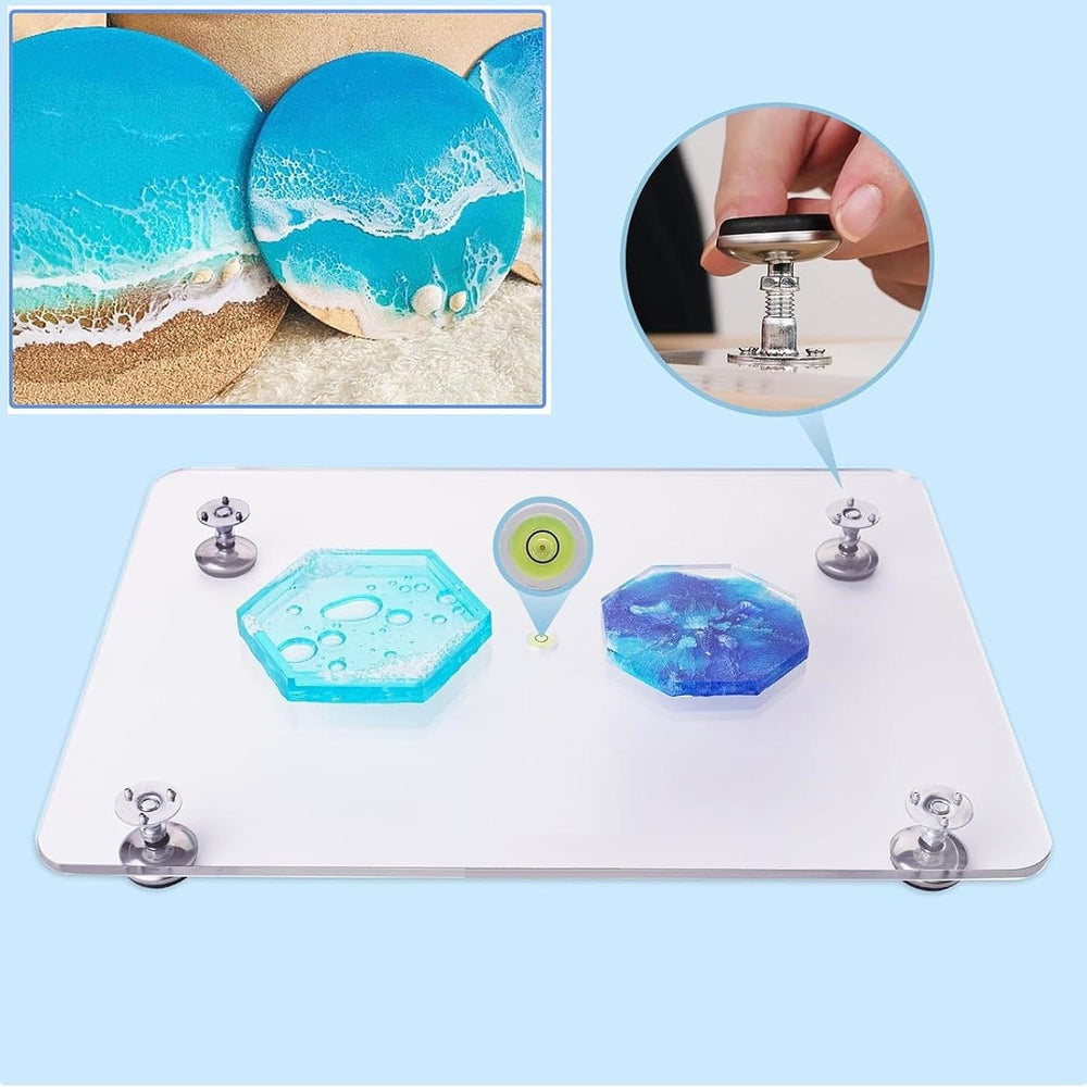 Generic Resin Leveling Table 29x26cm Acrylic Adjustable Resin Table Self Leve...