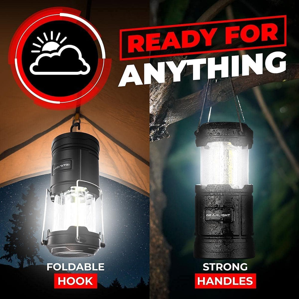 GearLight Rechargeable Camping Lantern - 2 Portable LED Lanterns with Magneti...