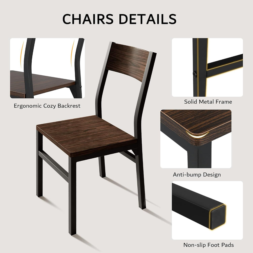 iPormis 7 Pieces Dining Table & Chairs Set for 4-6, 63" Extendable K...