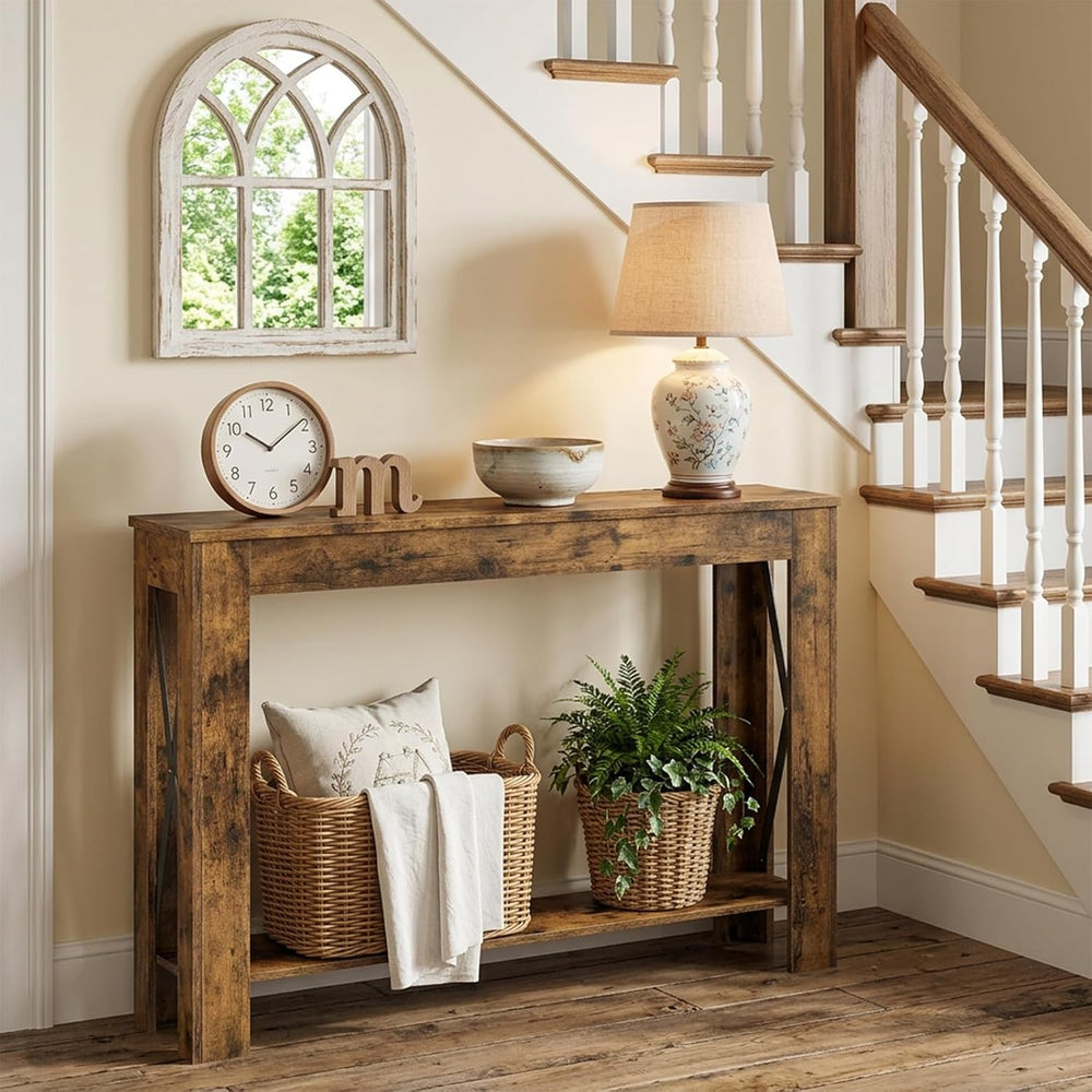 YATINEY Farmhouse Console Table, 39.4'' Small Narrow Entryway Table, ...
