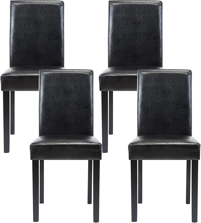 LSSPAID Dining Chairs Set of 4, PU Leather Padded Upholstered Modern Parson C...