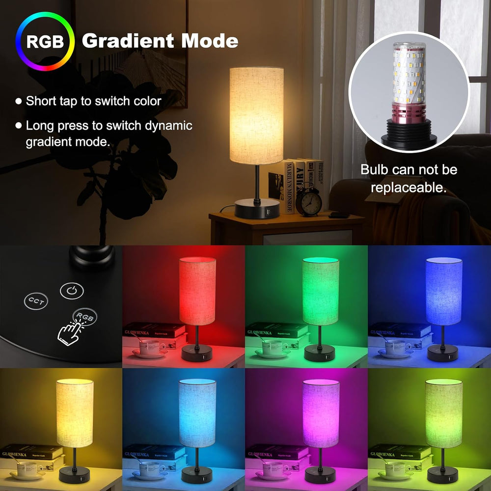 Unicozin Table Lamp Set of 2, 3 CCT 3000K/4500K/6500K & RGB Color Changin...