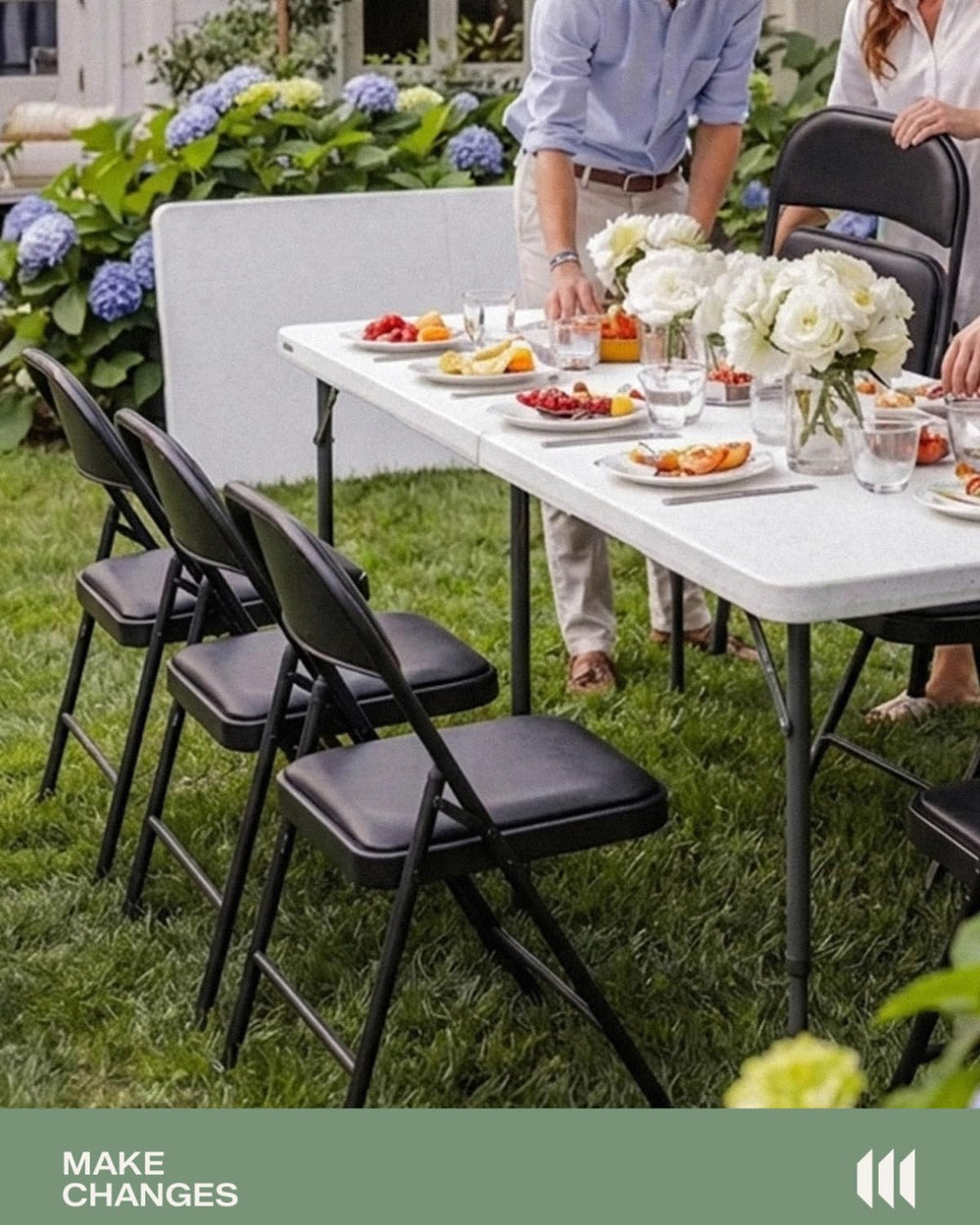 Folding Chair 4 Pack, Comfy PU Leather Padded Folding Chairs for Outside and ...
