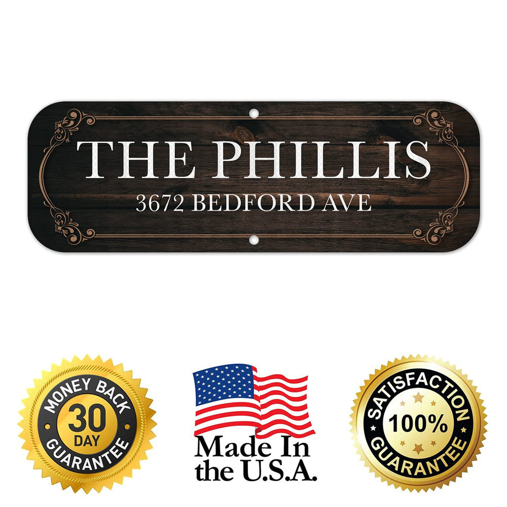 Address Sign, Custom Personalized House Numbers for Outside, Designed Wood Ba...