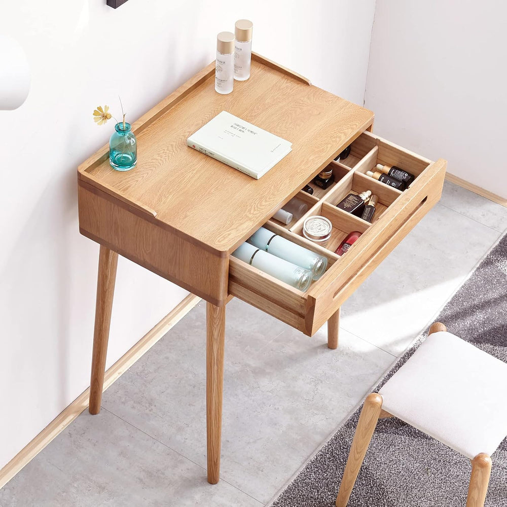 GDFStudio Solid Wood Bistro Dresser Table,Compact Storage Desk with Drawer,Ea...