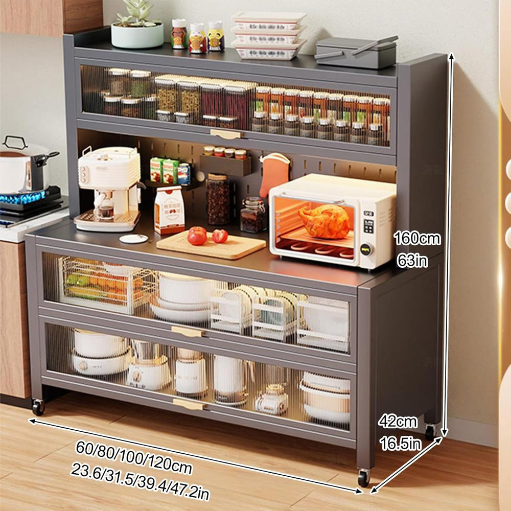 Kitchen Pantry Cabinet, Hutch Cabinet with Storage, Freestanding Cupboard, Ta...