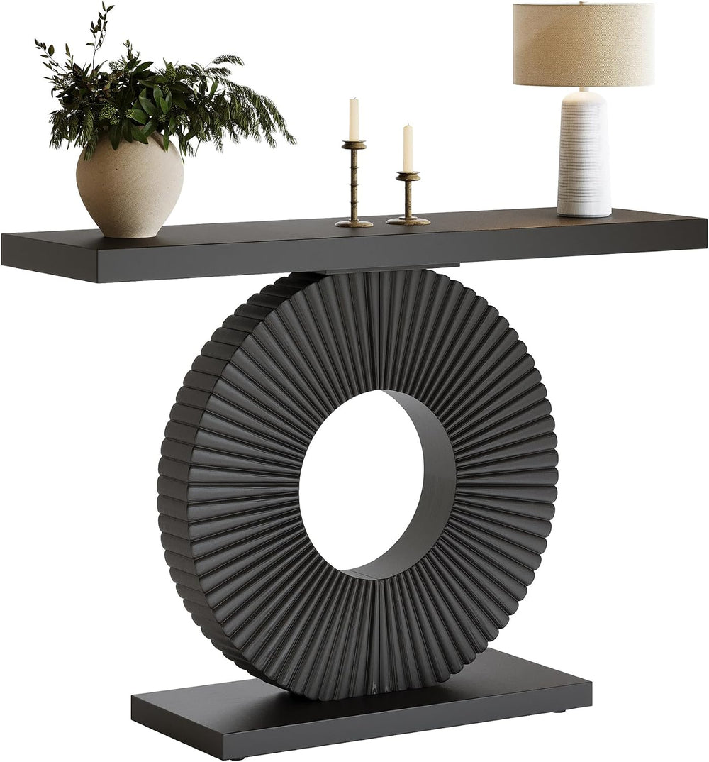Tribesigns Modern Entryway Console Table, 39 inch Wooden Narrow Sofa Table Be...